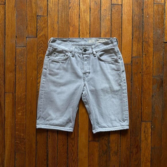 All Saints Demascus Slim Jean Short Men Size‎ 28" Grey Denim Flat Front - Picture 1 of 6